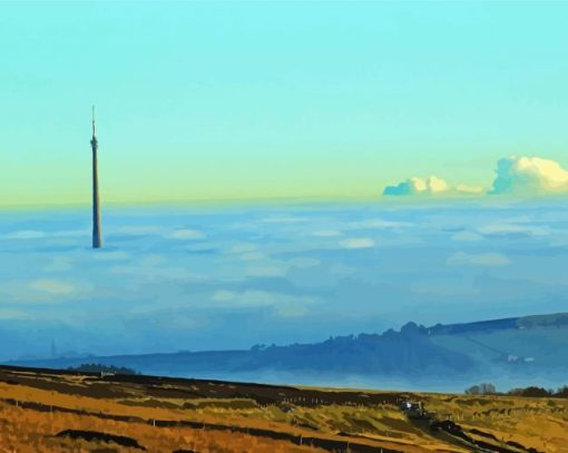 Emley Moor Above Clouds View Paint By Numbers