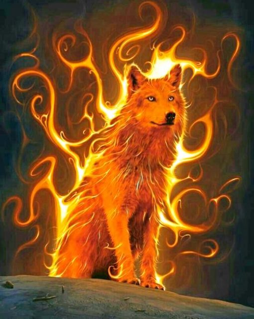 Fantasy Fire Dog Paint By Numbers