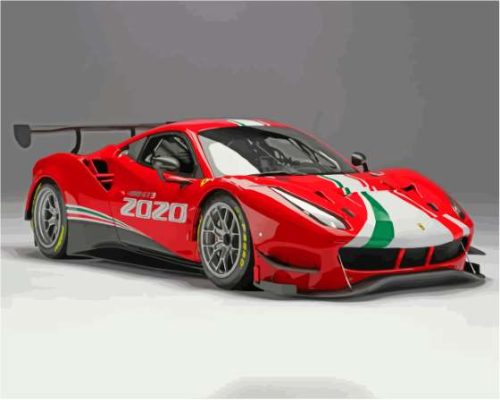 Ferrari 488 GT3 Sport Car Paint By Numbers