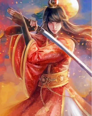 Fire Lady Anime Paint By Numbers