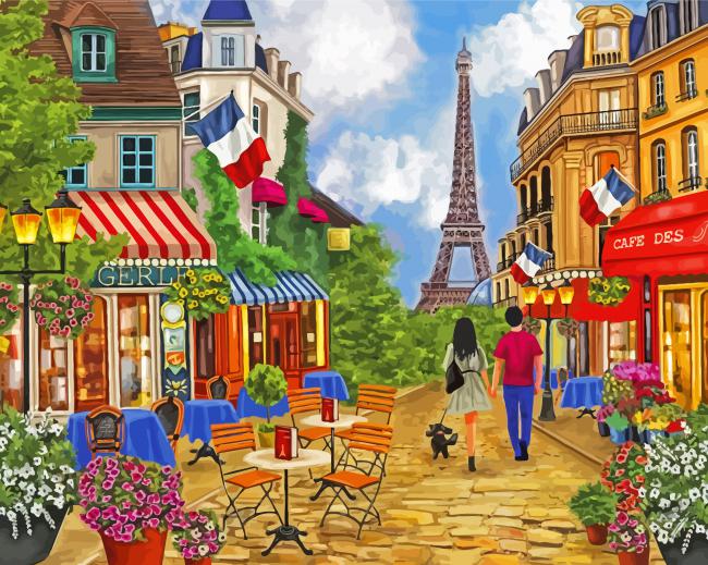 France Paris Cafe Paint By Numbers