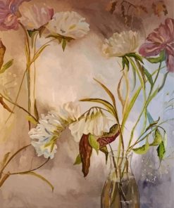 Freesia Flowers In Glass Vase Paint By Numbers