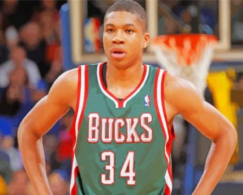 Giannis Milwaukee Bucks Player Paint By Numbers