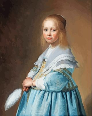 Girl Blue Dress Paint By Numbers