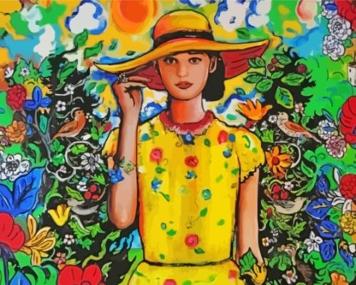 Girl In Yellow Hat Paint By Numbers