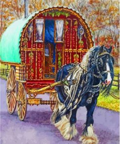 Gypsy Horse Wagon Paint By Numbers