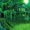 Haunted Property In Moonlight Art Paint By Numbers