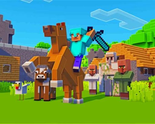 Horse Minecraft Game Paint By Numbers