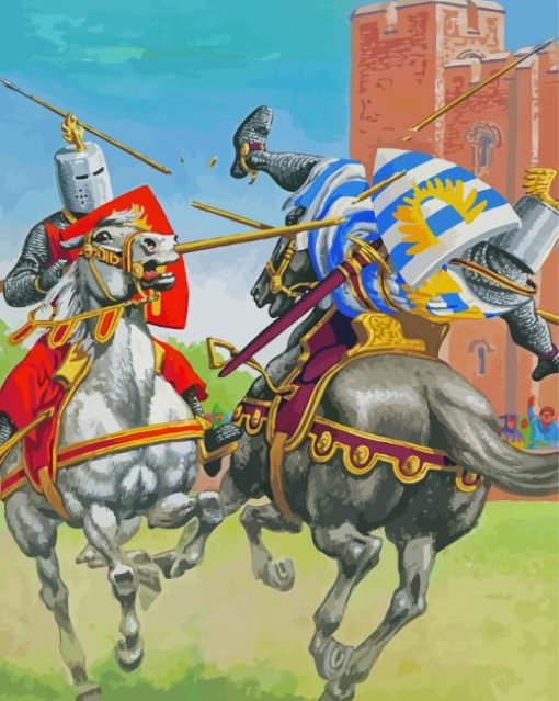 Jousting Knights Art Paint By Numbers