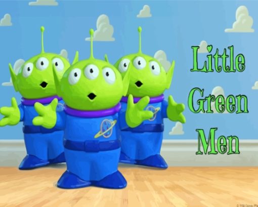 Little Green Men Poster Paint By Numbers