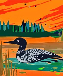 Loon On Lake Paint By Numbers