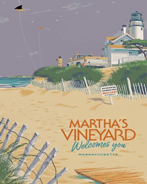 Marthas Vineyard Island Poster Paint By Numbers