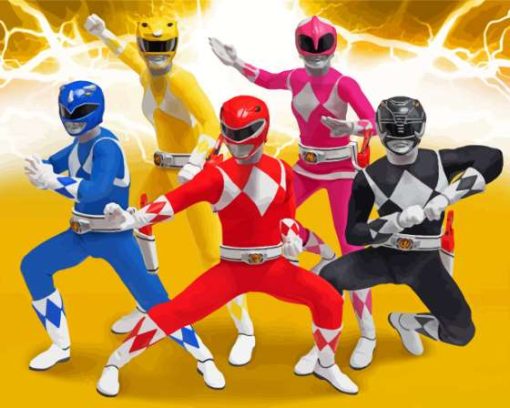 Mighty Morphin Power Rangers Characters Paint By Numbers