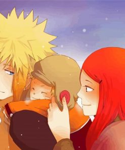 Minato And Kushina With Little Naruto Paint By Numbers