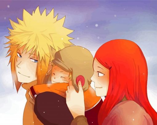 Minato And Kushina With Little Naruto Paint By Numbers