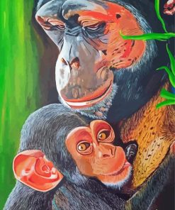 Mom Chimpanzee Art Paint By Numbers