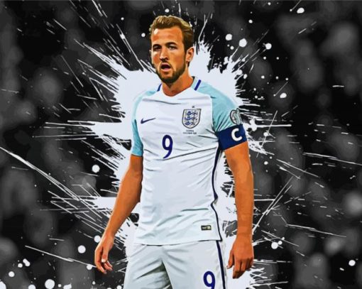 Monochrome Harry Kane Paint By Numbers