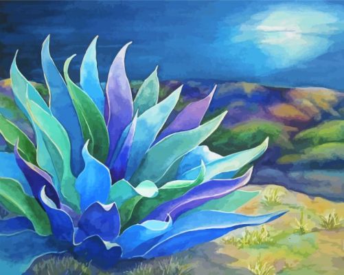 Moonlight Blue Agave Paint By Numbers