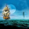 Moonlight Ship And Lighthouse Paint By Numbers