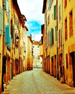 Old Alley In Nancy City Paint By Numbers