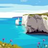 Old Harry Rocks In Dorset Poster Paint By Numbers