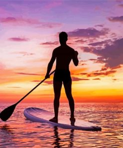 Paddleboarding At Sunset Paint By Numbers