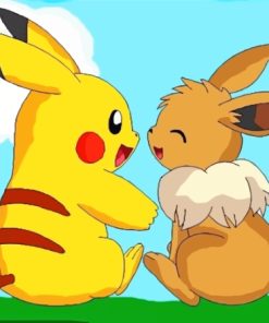 Pokemon Pikachu And Eevee Paint By Numbers