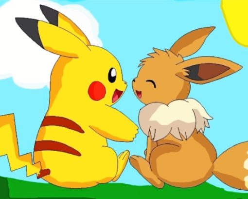 Pokemon Pikachu And Eevee Paint By Numbers