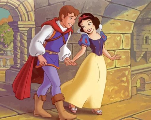 Princess Snow White And Prince Charming Paint By Numbers