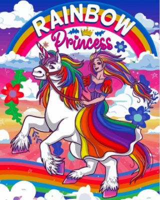 Princess Unicorn Poster Paint By Numbers