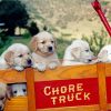 Puppies In Wagon Paint By Numbers