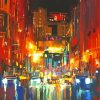 Rainy City At Night Abstract Paint By Numbers