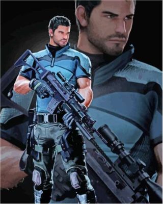 Resident Evil Chris Redfield Paint By Numbers