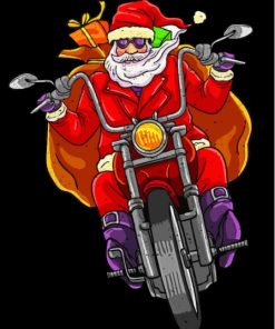 Santa With Motorcycle Paint By Numbers