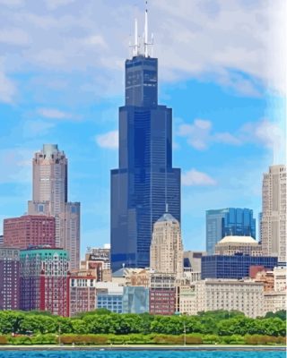 Sears Tower Chicago Illinois Paint By Numbers