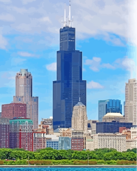 Sears Tower Chicago Illinois Paint By Numbers