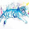 Splatter Blue Tiger Paint By Numbers