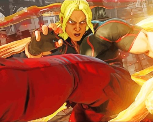 Street Fighter Ken Masters Paint By Numbers