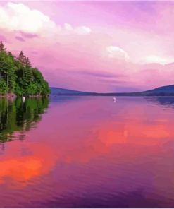 Sunset Reflection In Moosehead Lake Maine Paint By Numbers