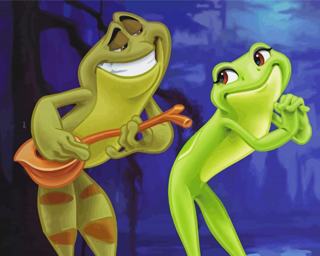 The Princess And The Frog With Guitar Paint By Numbers