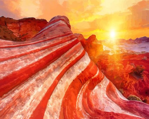 Valley Of Fire At Sunset Paint By Numbers