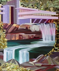 Waterfall House Fallingwater Paint By Numbers
