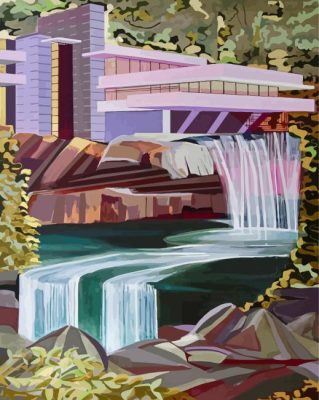 Waterfall House Fallingwater Paint By Numbers