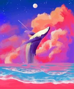 Whale Pink Sky Paint By Numbers