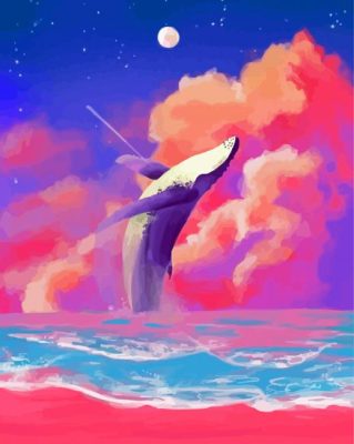 Whale Pink Sky Paint By Numbers