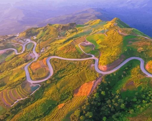 Winding Road Landscape Paint By Numbers