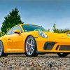 Yellow Porsche Car Paint By Numbers