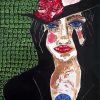 Abstract Lady With Black Hat Paint By Numbers