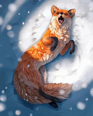 Aesthetic Fox Snow Art Paint By Numbers