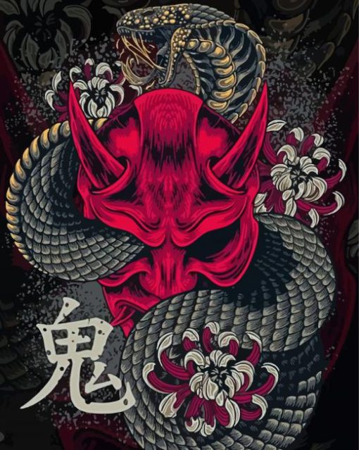 Aesthetic Japanese Oni Paint By Numbers